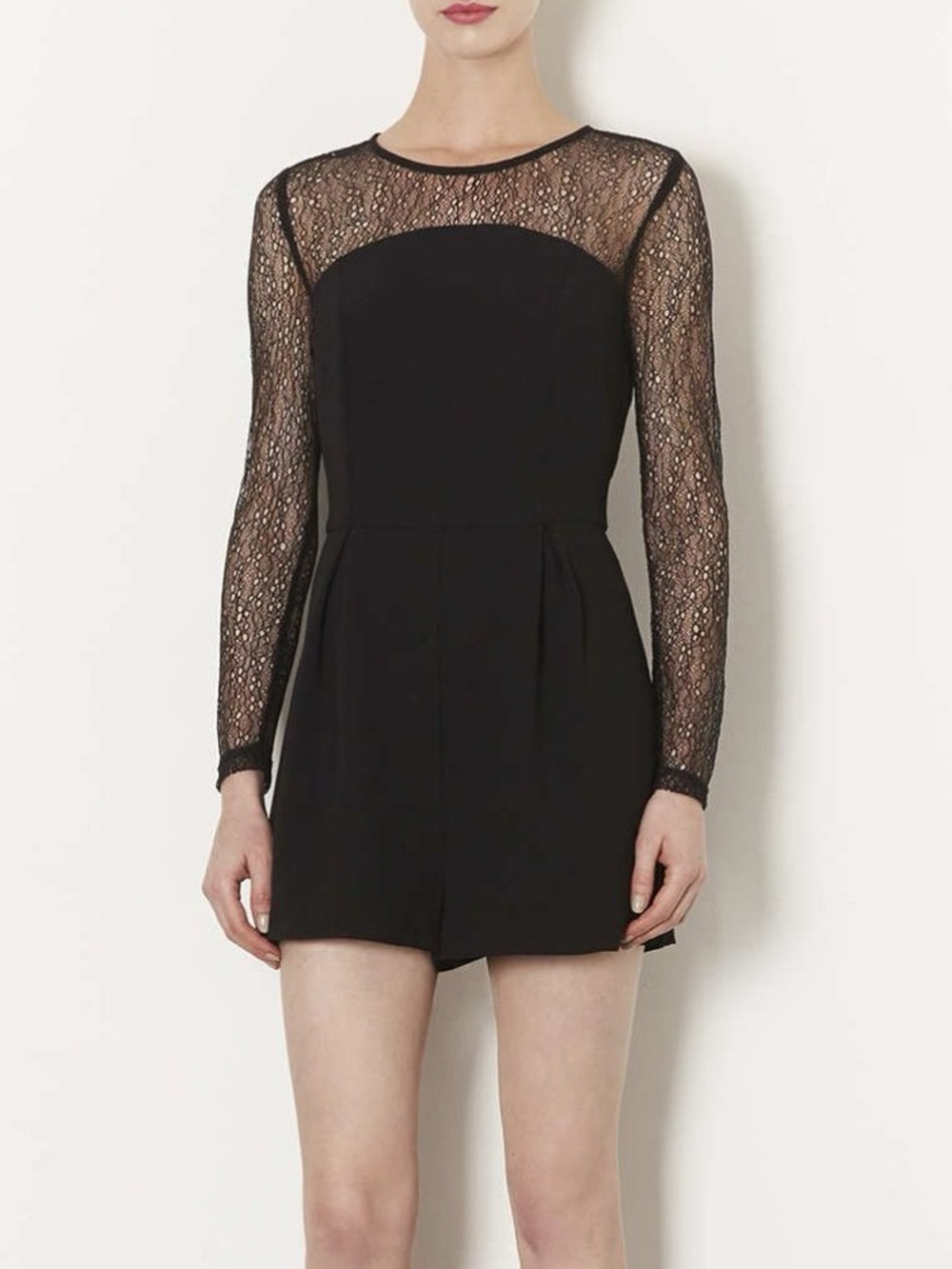Garage | Women’s Black Long Sleeve Mesh Romper